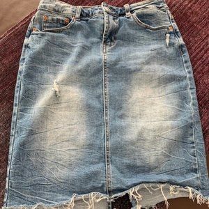 jean pencil skirt